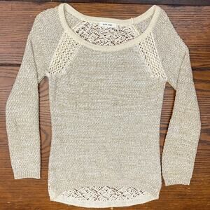 Boho knit night beach bonfire top bathing suit cover up spring summer coastal M